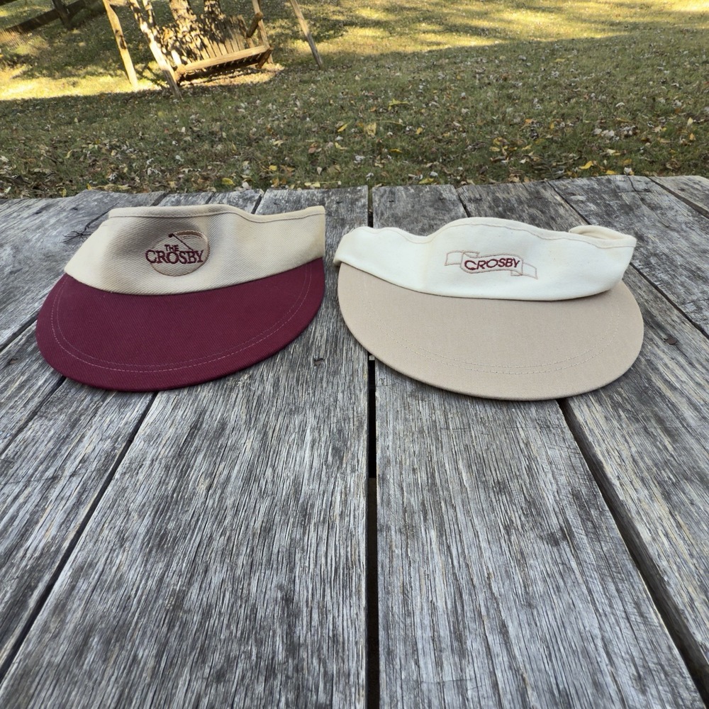 Vtg The Crosby Bermuda Run CC Golf Visor Lot (2) 1980's-90's Memorabila‎ Pro-Am